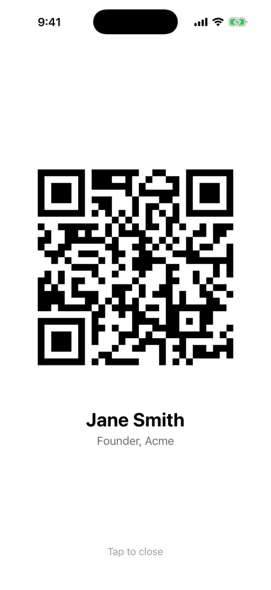 Full-screen QR code